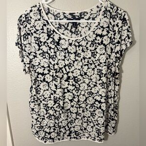 GAP Black and White Floral Top